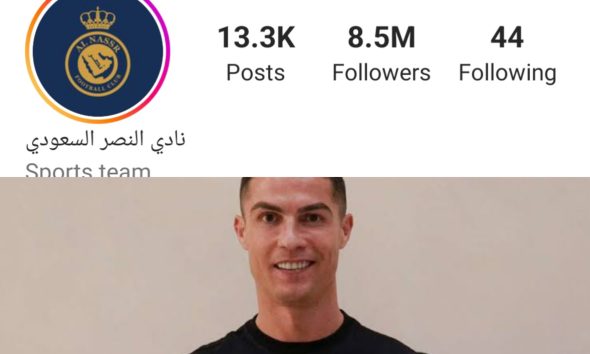 Ronaldo Pulls Over 7.7m Instagram Followers to Al Nassr in 4 Days