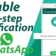 Two factor authentication for WhatsApp