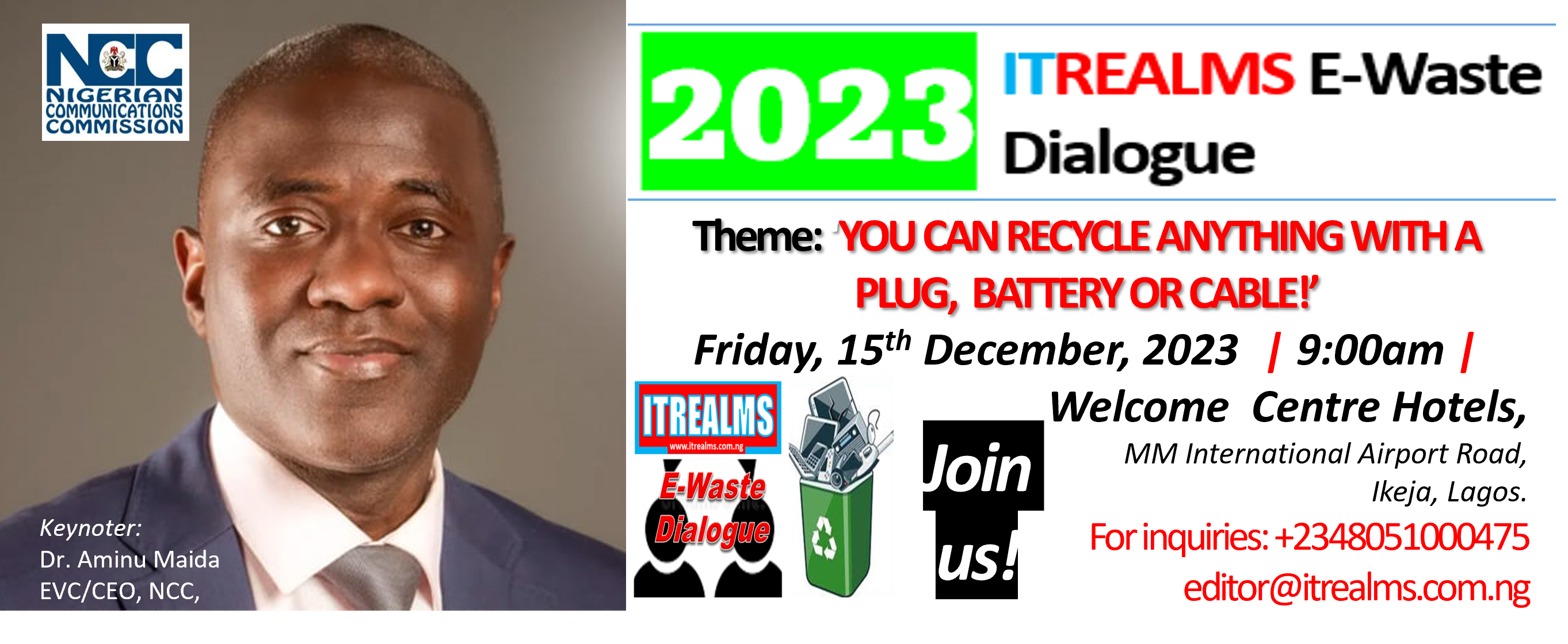 NCC Leads Stakeholders to 2023 ITREALMS E-Waste Dialogue