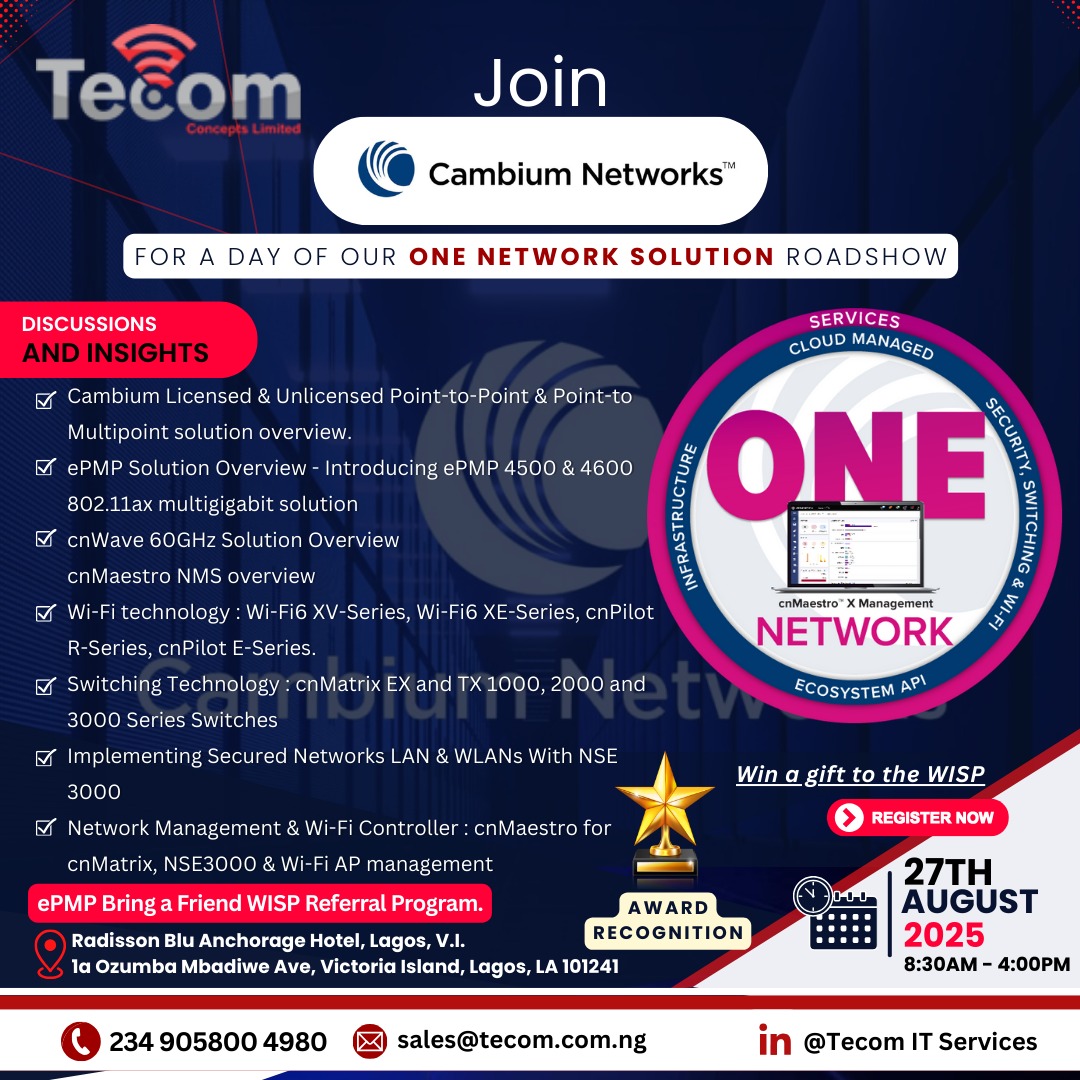 Tecom Partners with Cambium Networks